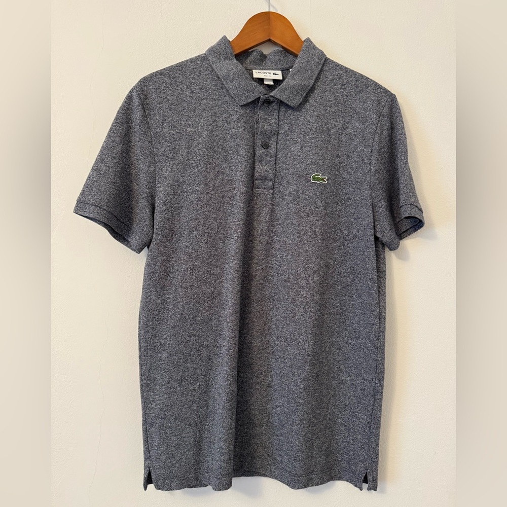 Lacoste Men's Slim Fit Polo Shirt in Charcoal